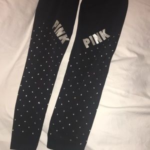 PINK Victoria's Secret Pants & Jumpsuits - Size Med black bling leggings GUC PINK Victoria's Secret Pants & Jumpsuits - Size Med black bling leggings GUC